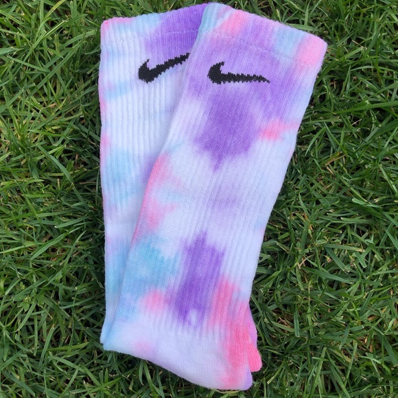 Rainbow Tie Dye Nike Socks - Picture 1 of 8